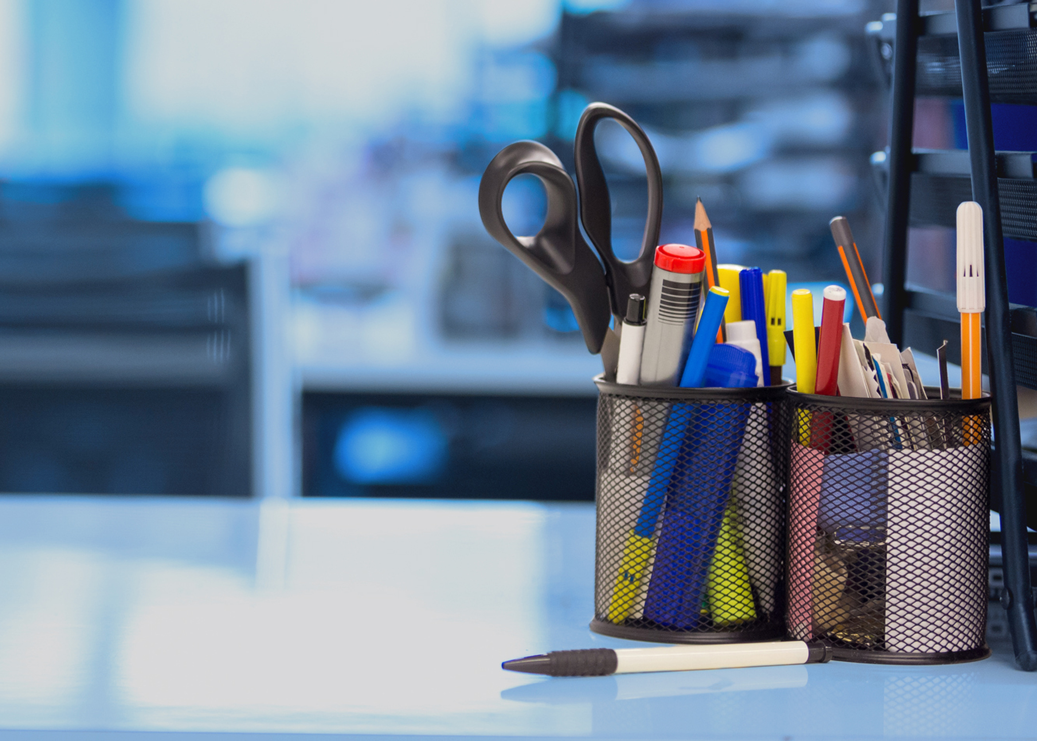 Various office products sitting on table